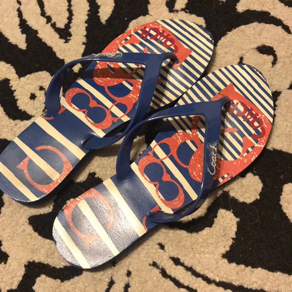 Size 7 Coach beach slippers